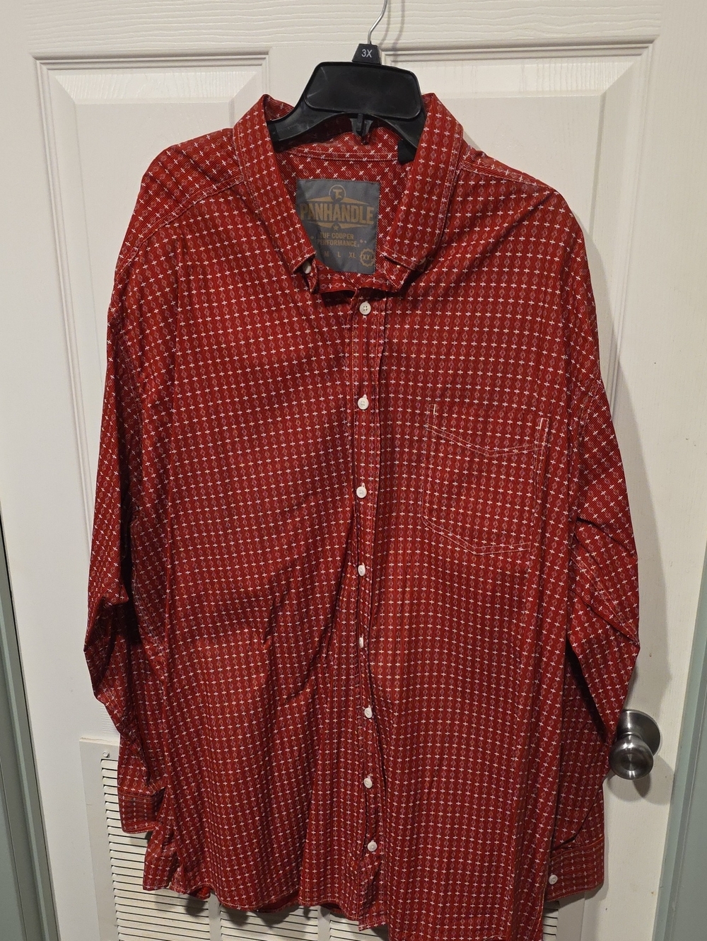 Panhandle Slim Men's Red Patterned Button-Up Shirt